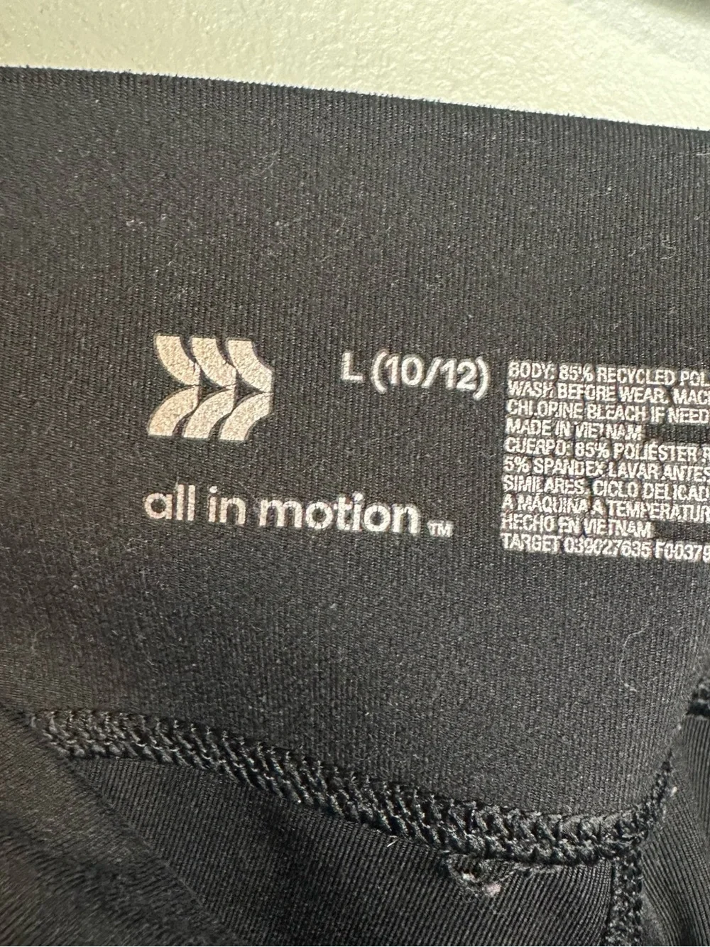 All in Motion Girls Active Capri Leggings Solid Black Size L 10/12